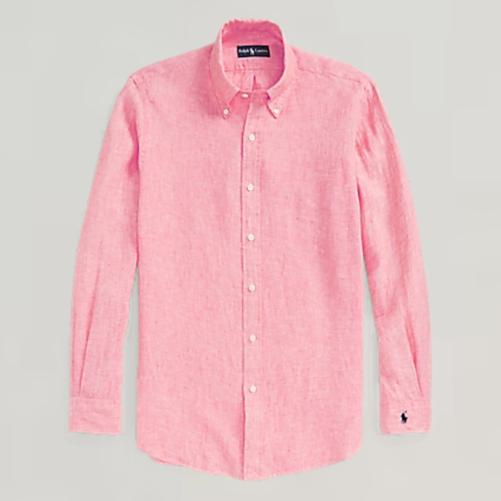 Ralph Lauren Custom Fit Linen Chambray Shirt - Picture 10 of 16